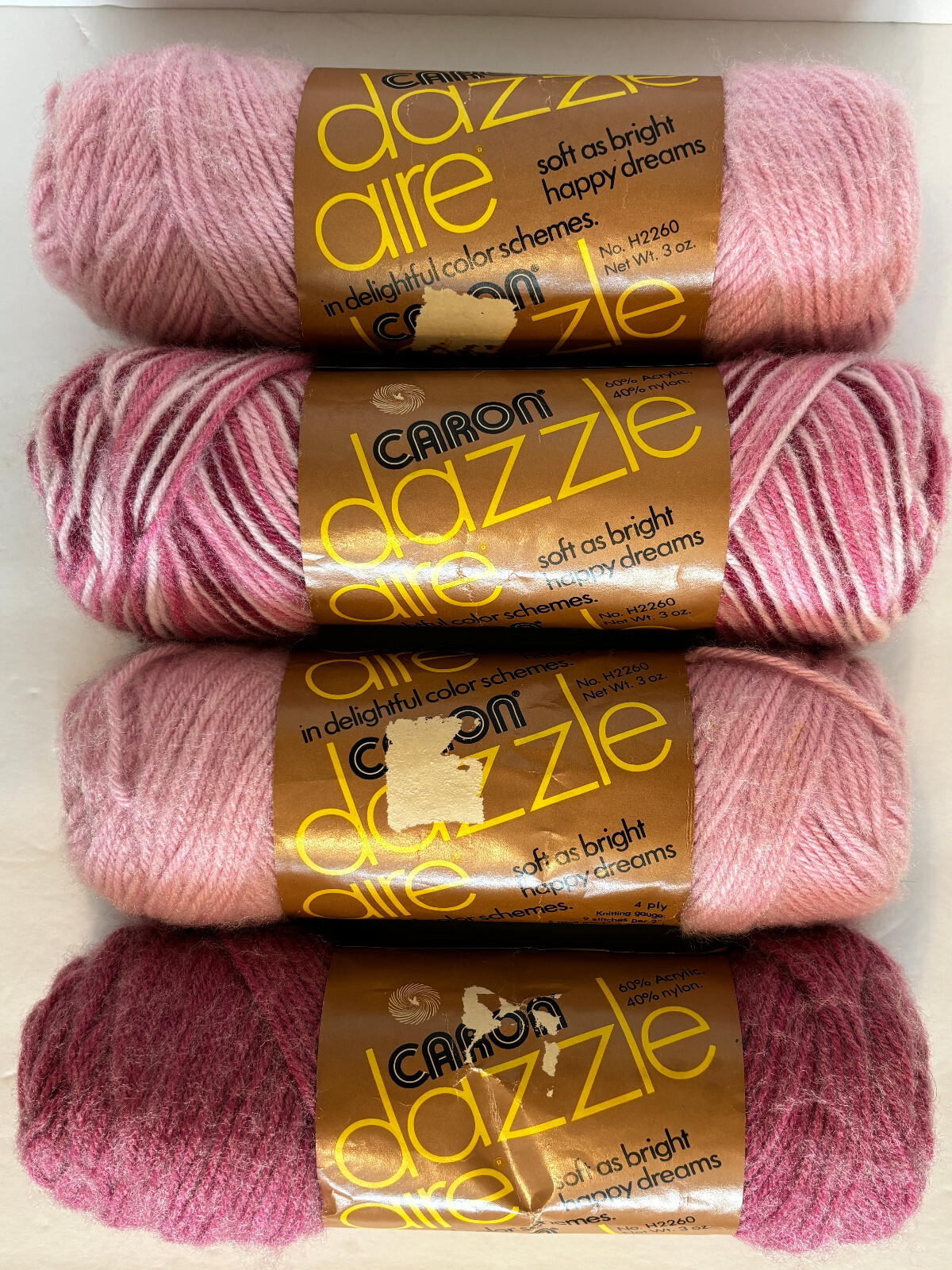 Vintage Caron DazzleAire Yarn Raspberry Punch Azalea Pink Skein Yarn Crochet Lot eBay