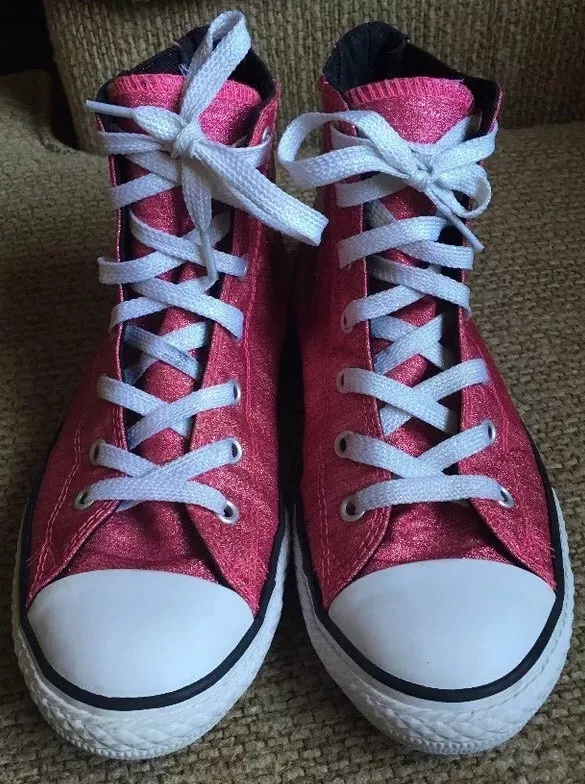 Initiativ instruktør Mindre Converse All Star Pink Glitter Lightning Bolt Sz 5 Girls Shoes Chuck Taylor  EUC! | eBay