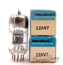 2 International 12AV7 Twin Triode Oscillator Mixwe VHF TV Valve- BangyBang Tubes