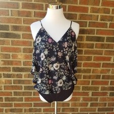 Floral print leotard
