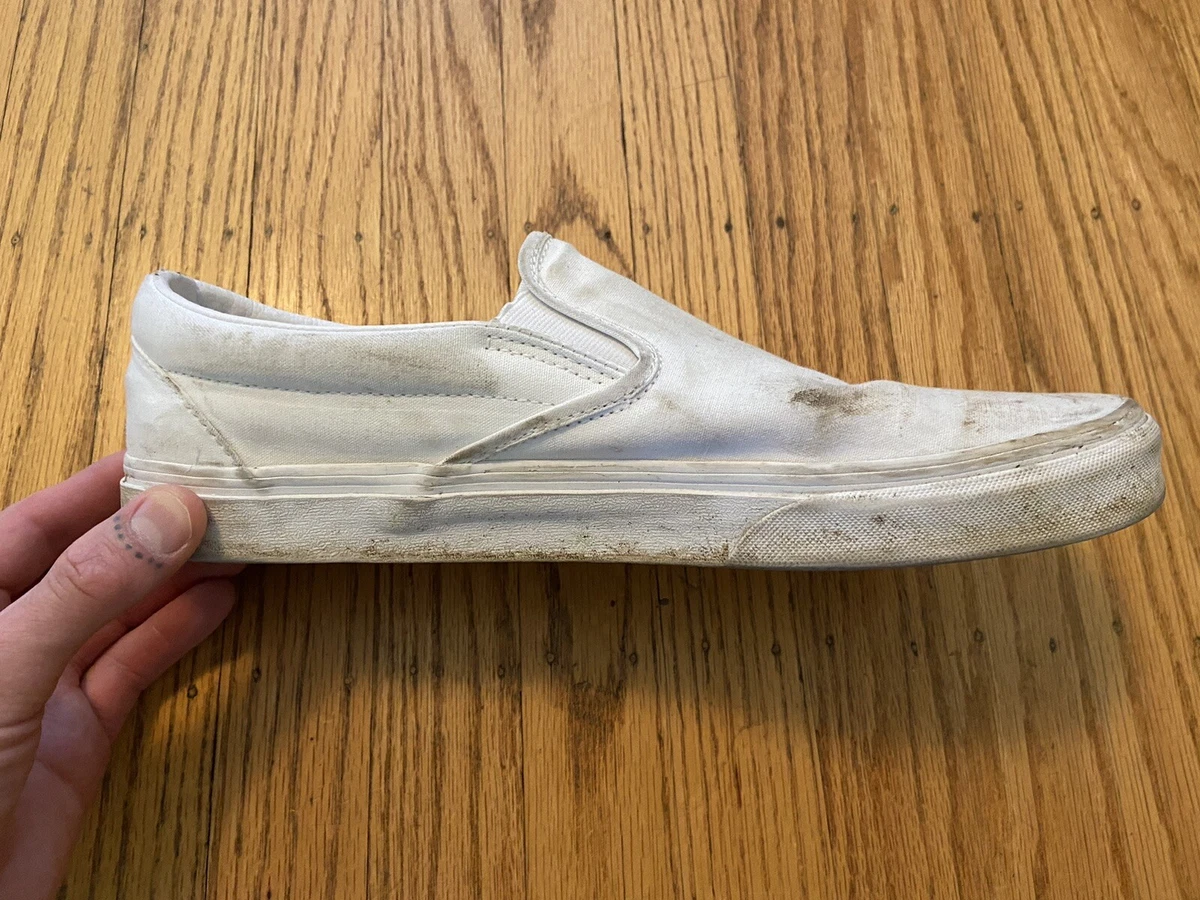 White vans slip ons on sale 2025