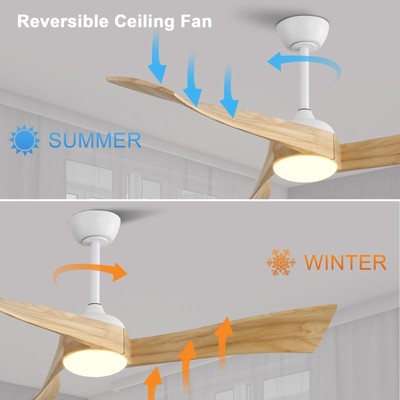 52 Inch Ceiling Zweiwege-Lüft Fan Light With 6 Speed Remote Energy-save DC Motor
