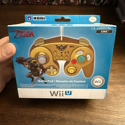 BRAND NEW Nintendo Wii U HORI Gamecube Style Controller (Zelda Link Gold) SEALED