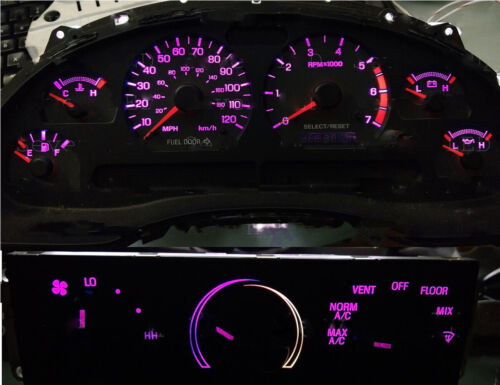 LED BULBS KIT for Ford Mustang 99-04 Instrument Cluster Gauge + Climate Control - Picture 9 of 11