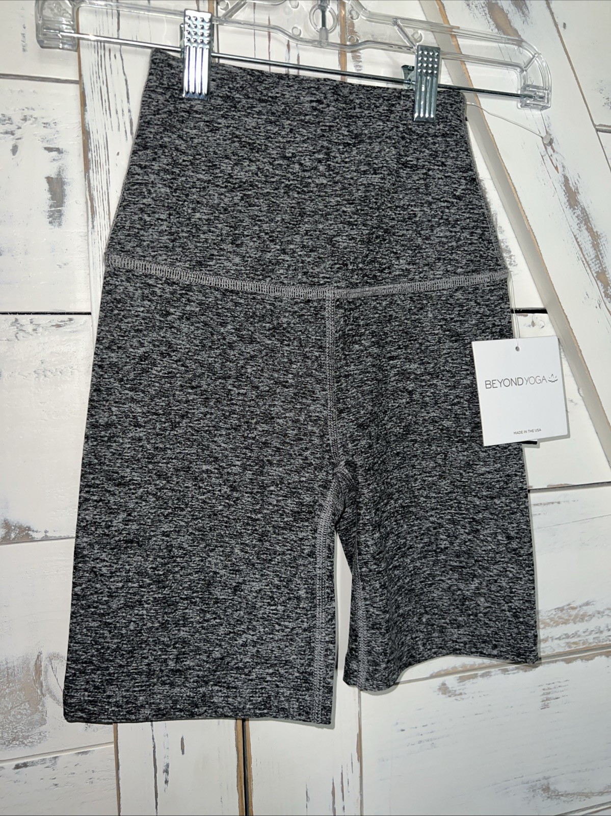 Beyond Yoga Shorts High Rise Space Dye Dark Gray Cycling Training Women Sz XXS