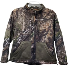 NON-TYPICAL by DRAKE Boy's Size 14 Camo Jacket Full Zip Fleece Lined Mossy Oak