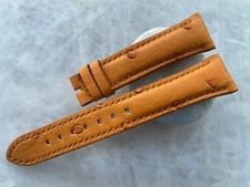 20mm/16mm Orange Ostrich Leather Padded Watch Strap Band