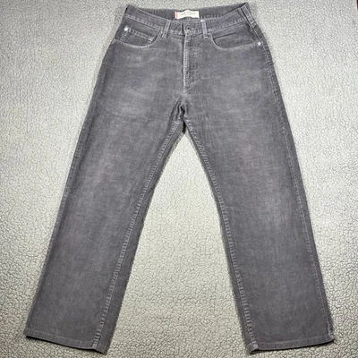 Levis 569 Mens Loose Straight Corduroy Pants Y2K Gray W32 L30 Charcoal Cords - Image 1 of 4