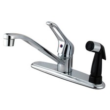 Wyndham Single Loop Kitchen Faucet with Deck Sprayer, Polished Chrome Finish