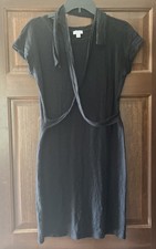 J. Crew Women’s XS 100% Cotton Tie Waist Tee Shirt Dress In Black. EUC!