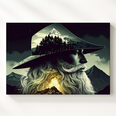Ancient Spirit Of The Mountain Canvasmystical Guardian Wall Art