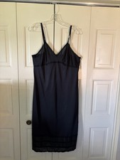 LORRAINE Babydoll Lac Slip TALL Vintage Feminine Nylon Adj. Straps Minimal Sz 36