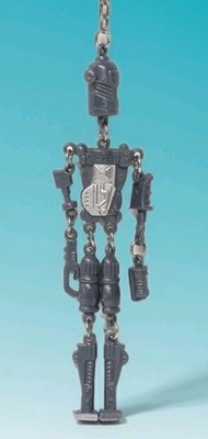 Vintage Sci-Fi 1970s/80s 5'' Dangling Plastic Robot Keychain