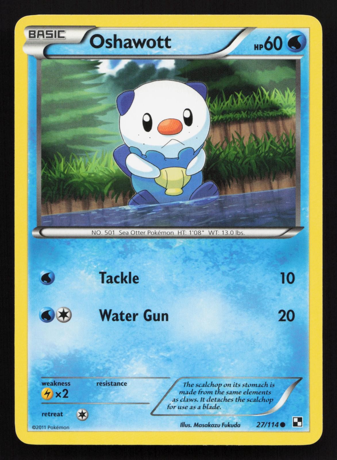 Oshawott 27/114 Common Black & White Pokemon Card