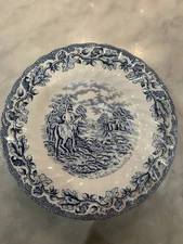 Myott Country Life Blue Transferware Plates Set of 6 | England | Staffordshire