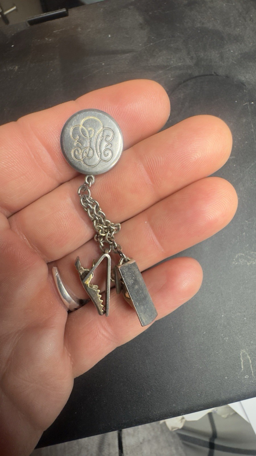 Monogram Clip  Solid With Swirl On Reverse - image 7