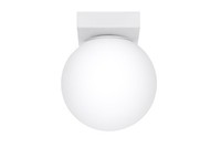 Deckenlampe Kugel Weiß Glas Metall Ø 12 Cm H: 14,5 Cm Blendarm G9 Deckenleuchte