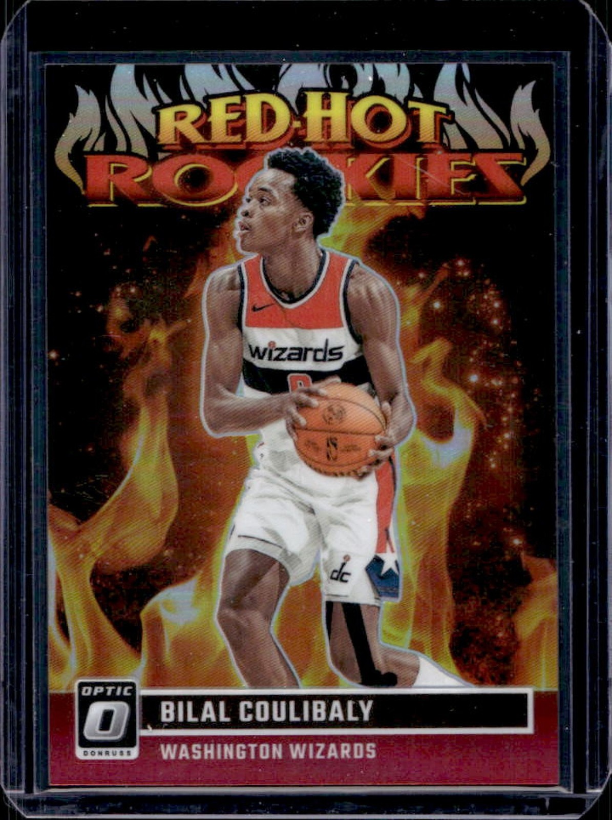 2023-24 Donruss Optic Bilal Coulibaly Red Hot Rookies RC #57/99 Wizards