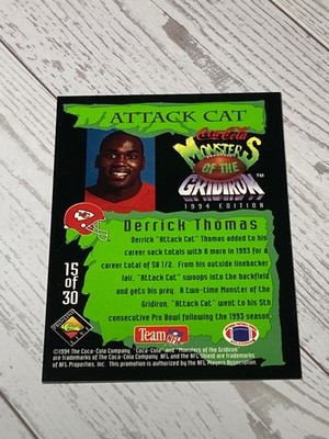 1994 Coca-Cola Monsters of the Gridiron Attack Cat #15 Derrick