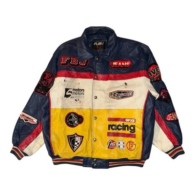 【スペシャル】FUBU 90s フルレザー レーシング スタジャン 4XL s-l400.jpg