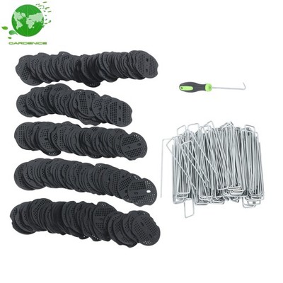 200 Pcs Plastic Fixing Gasket 6 Inch With Pick Hook Landscape Garden Staples