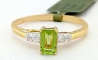 GENUINE 0.68 Cts PERIDOT & DIAMOND RING 10K GOLD - Free certificate Appraisal — photo 1