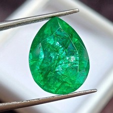 4Ct Green Colombia Emerald certified Loose Gemstone Pear Precious AAA Grade