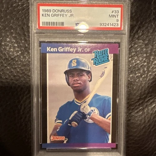 1989 Donruss Rated Rookie Ken Griffey Jr rc #33  PSA 89 NM- MINT . (G46)