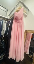 Stacees One Shoulder Bridesmaid Dress, Floor Length, Chiffon, 8, Candy Pink