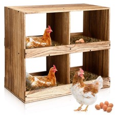 Chicken Nesting Boxes 4 Compartment Wooden Chicken Laying Boxes for Hens Duck...