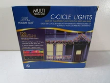 Holiday Time C-Cicle Multi-Color Christmas Lights Indoor/Outdoor Icicle New