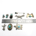 Southwest Sterling Turquoise Animal Hand-Stamped Brooches Lot of 9 #S5623-2 — photo 7