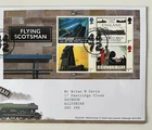 GB 2023 FDC Flying Scotsman Mini Sheet First Day Cover Stamps With Doncaster Pmk