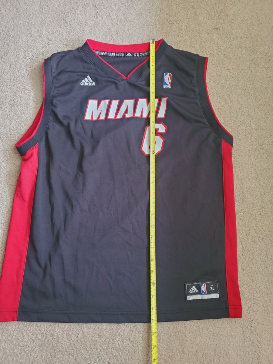 Adidas NBA AUTHENTICS LeBron James #6 Miami Heat Youth XL Jersey