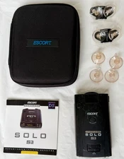 *AUTHENTIC* Escort Solo S3 Cordless Radar Detector  BLACK QKLS3 WORKS PERFECTLY