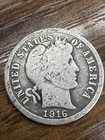 1916 Barber Liberty Head Dime 90% silver Actual coin Good Coin