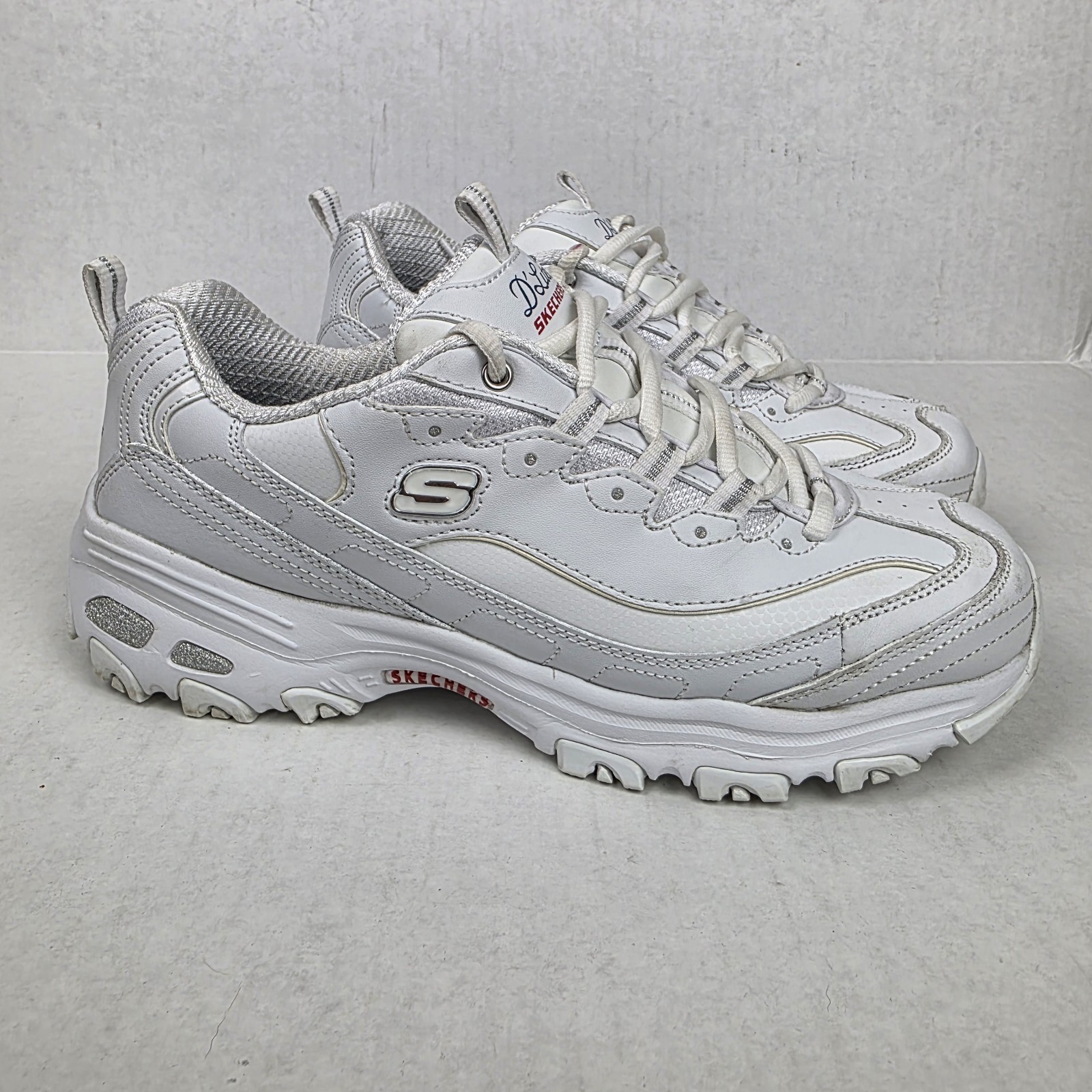 Skechers Womens D Lites 11931EW White Wide Width SZ Casual - Main Image
