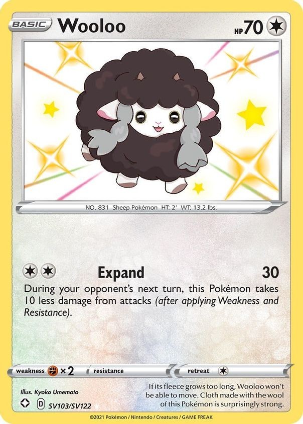 Wooloo - SV103/SV122 - Pokemon Shining Fates Sword Shield Shiny Rare Card NM