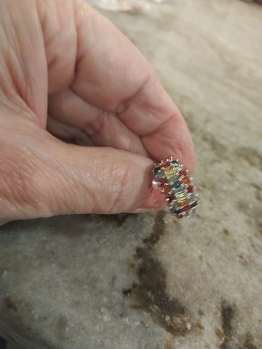 Anillo con racimo de zafiros múltiples en platino sobre plata de ley (talla 6,0) 2,60 quilates - Imagen 17 de 22