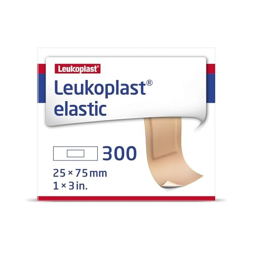 Leukoplast Elastic Fabric Adhesive Latex Free Bandages Strip 1" x 3" (300 1 x 3
