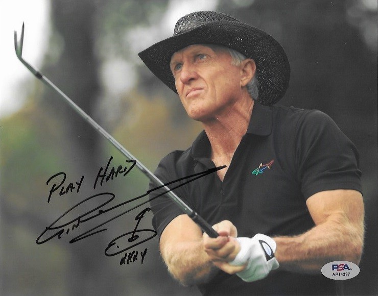 Greg Norman Autographed Signed Shark 8x10 Photo PSA/DNA The Open Championship 