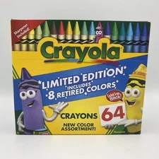 Crayola Limited Edition 8 Retired Colors Crayons 64 Count W/ Sharpener New