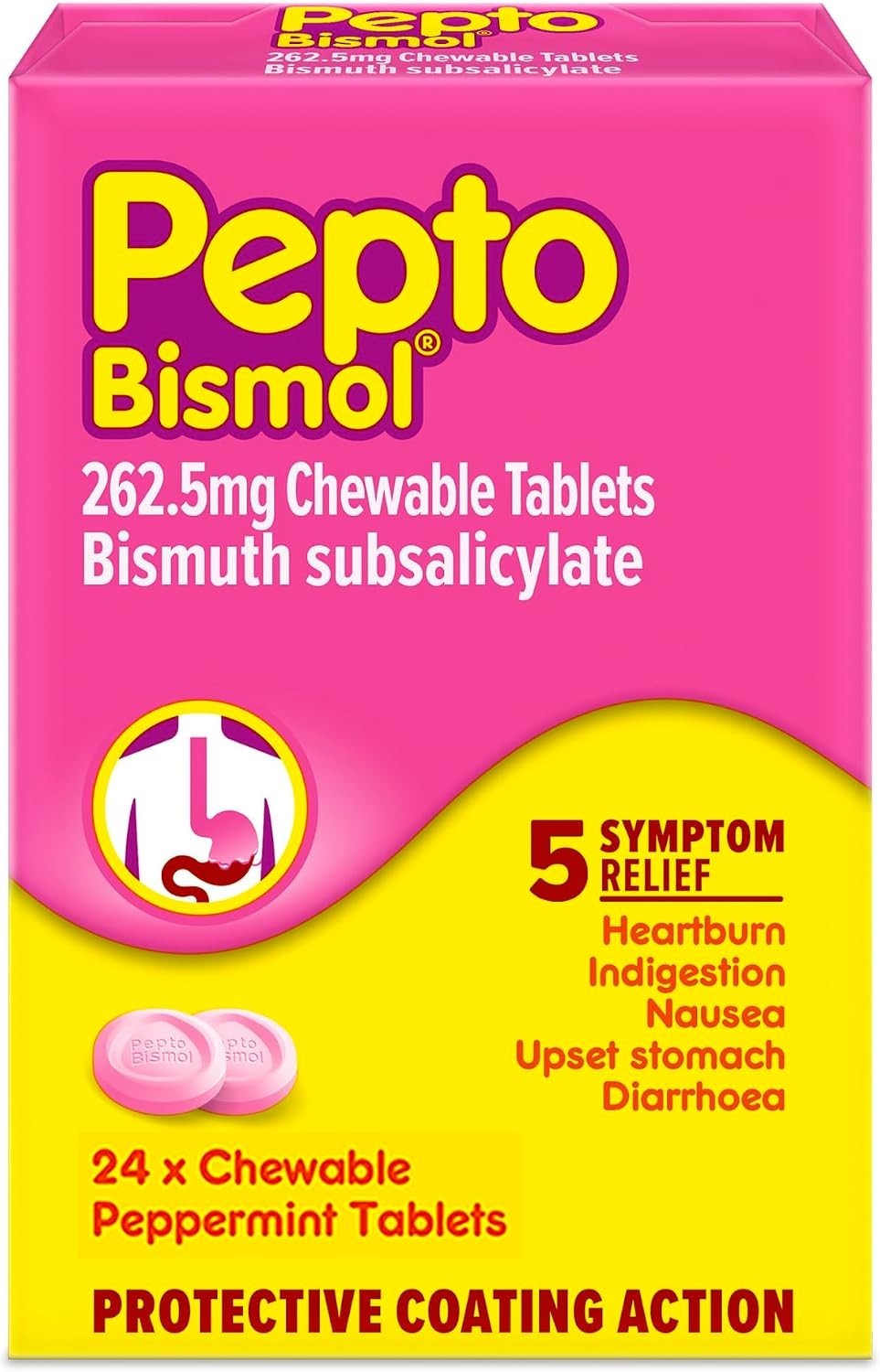 Pepto Bismo Pepto Bismol 24 Chewable Tablets Lloyds Pharmacy - Image 3