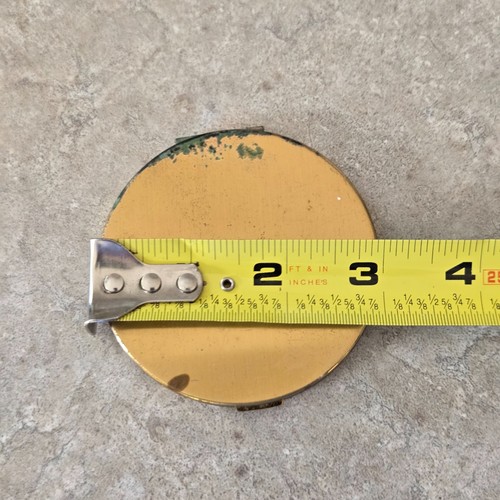 Cassa specchio compatta americana Elgin tono oro con fiori incisi anni 40 vintage - Foto 8 di 12