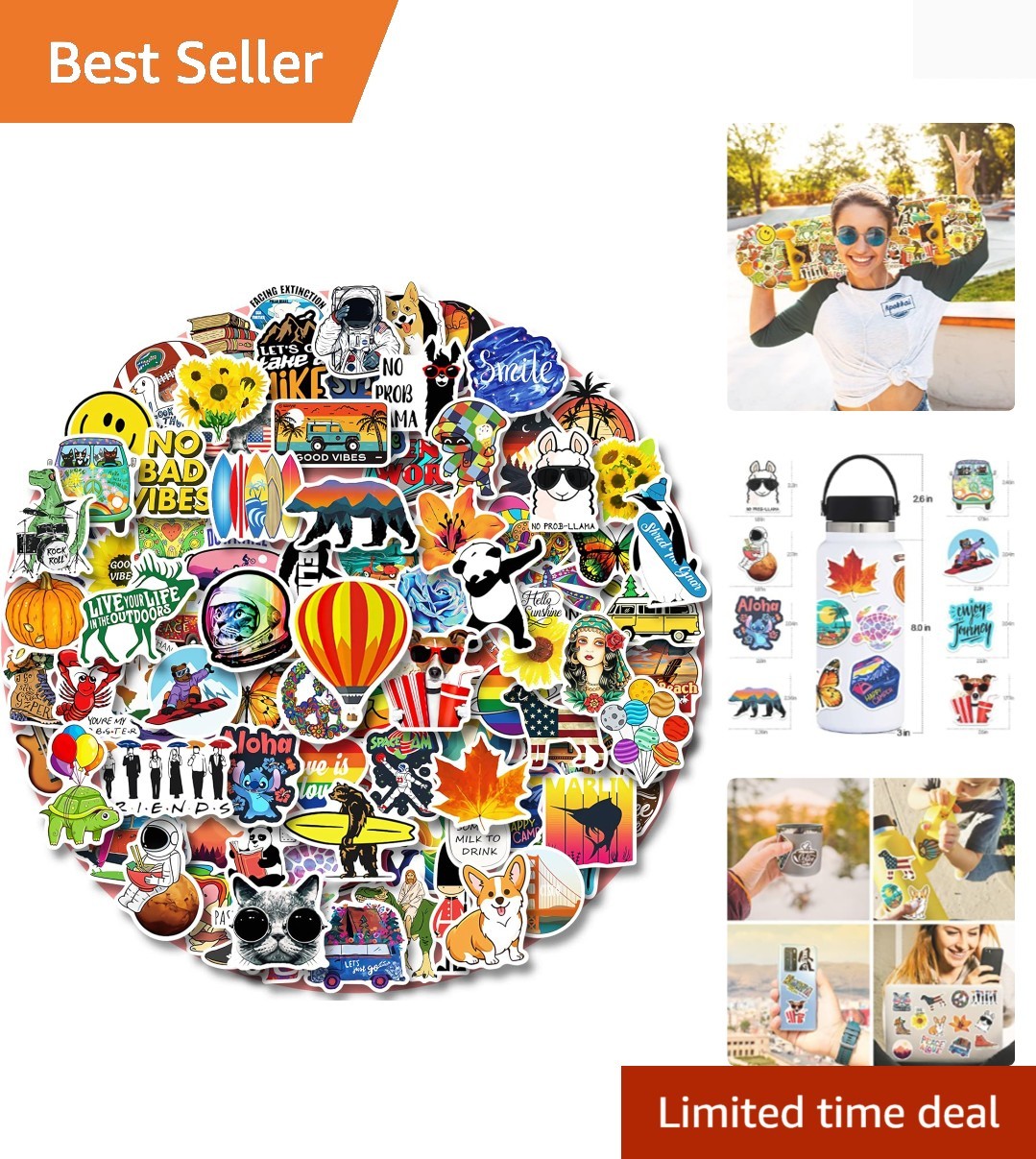 Stickers For Kids Teens Girls Adults, Aesthetic Cute Vin...
