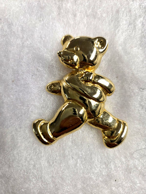 Vtg Duri gold tone walking Bear Pin