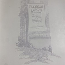 Puget Sound and Her Snow Capped Mountains Book Vintage Seattle Colortype GUC