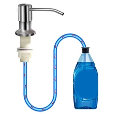 Soap Dispenser for Kitchen Sink, Brushed Nickel Countertop Soap Dispenser Pum...