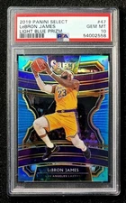 2019 Panini Select #47 LEBRON JAMES Light Blue Prizm SP /299 PSA 10 GEM MINT
