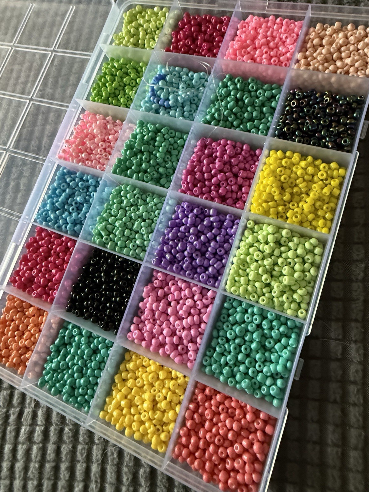 Beads - Storage Boxes - Huge Lot 6 Boxes Beads For Jewelery